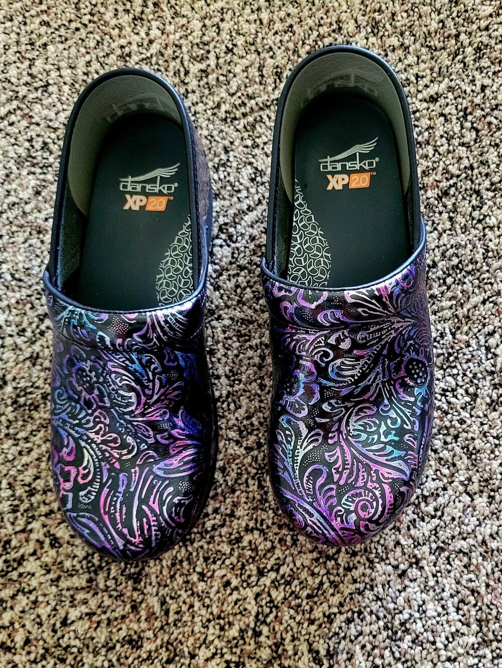 Dansko XP 2.0 Women's Black Iridescent Paisley Mules